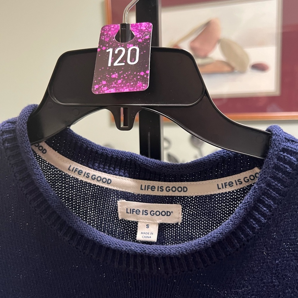 Life Is Good Navy Blue Sweater #120 - Picture 2 of 5